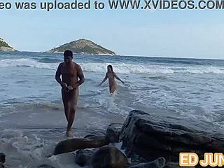Fucked Tattooed Hottie Bareback on Nudist Beach Red Hot Action