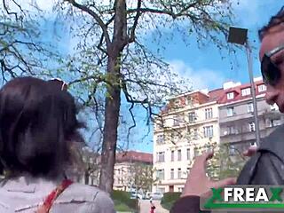 Blue-Eyed Ukrainian Lina Arian Spanked in Lingerie Gangbang by Three Guys